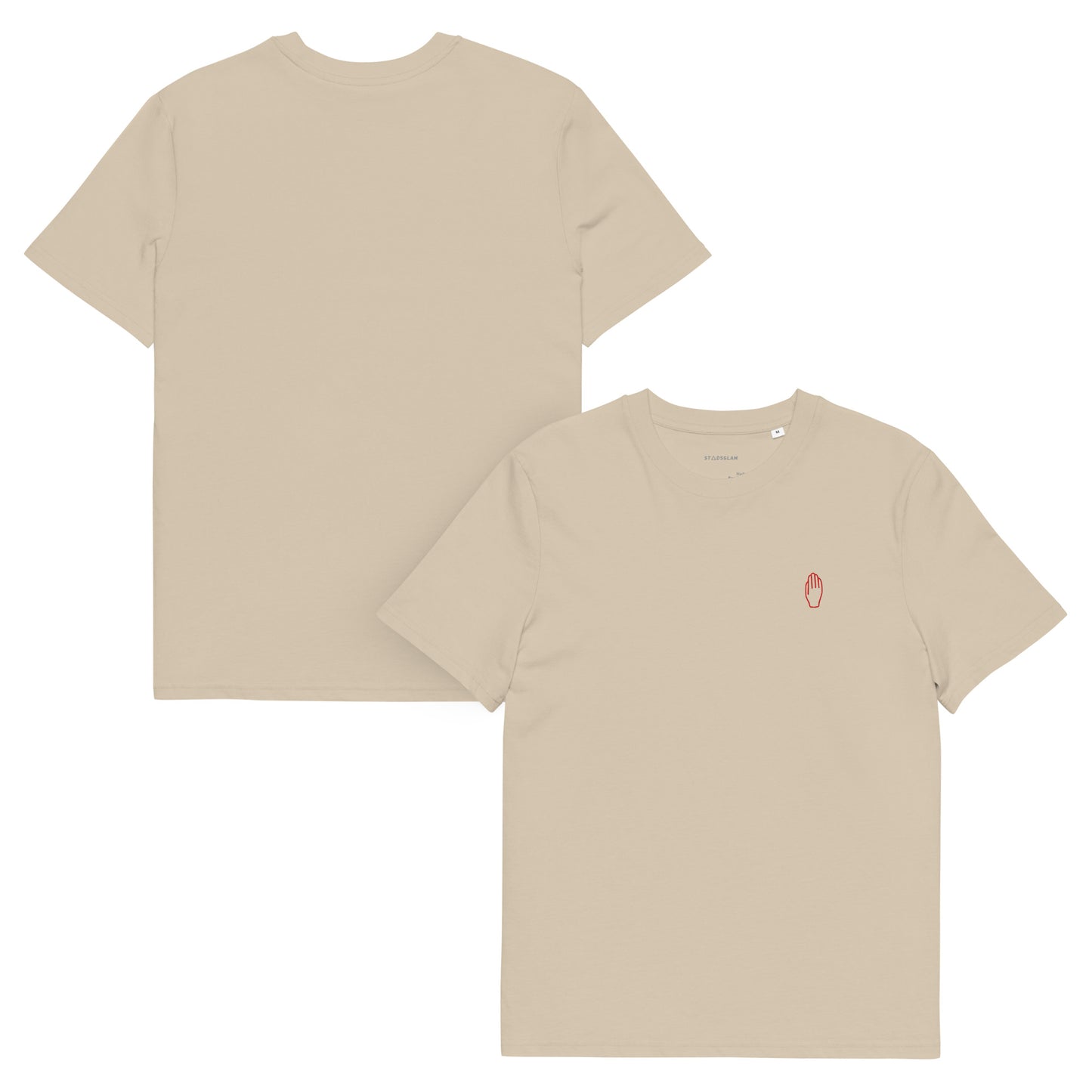 T-shirt Antwerpen - Uniseks - Bio Katoen - Antwerpse Hand - Beige