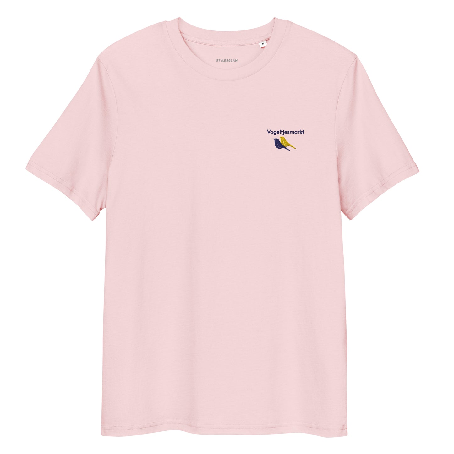 T-shirt Antwerpen - Uniseks - Bio Katoen - Vogeltjesmarkt -  Cotton-Pink