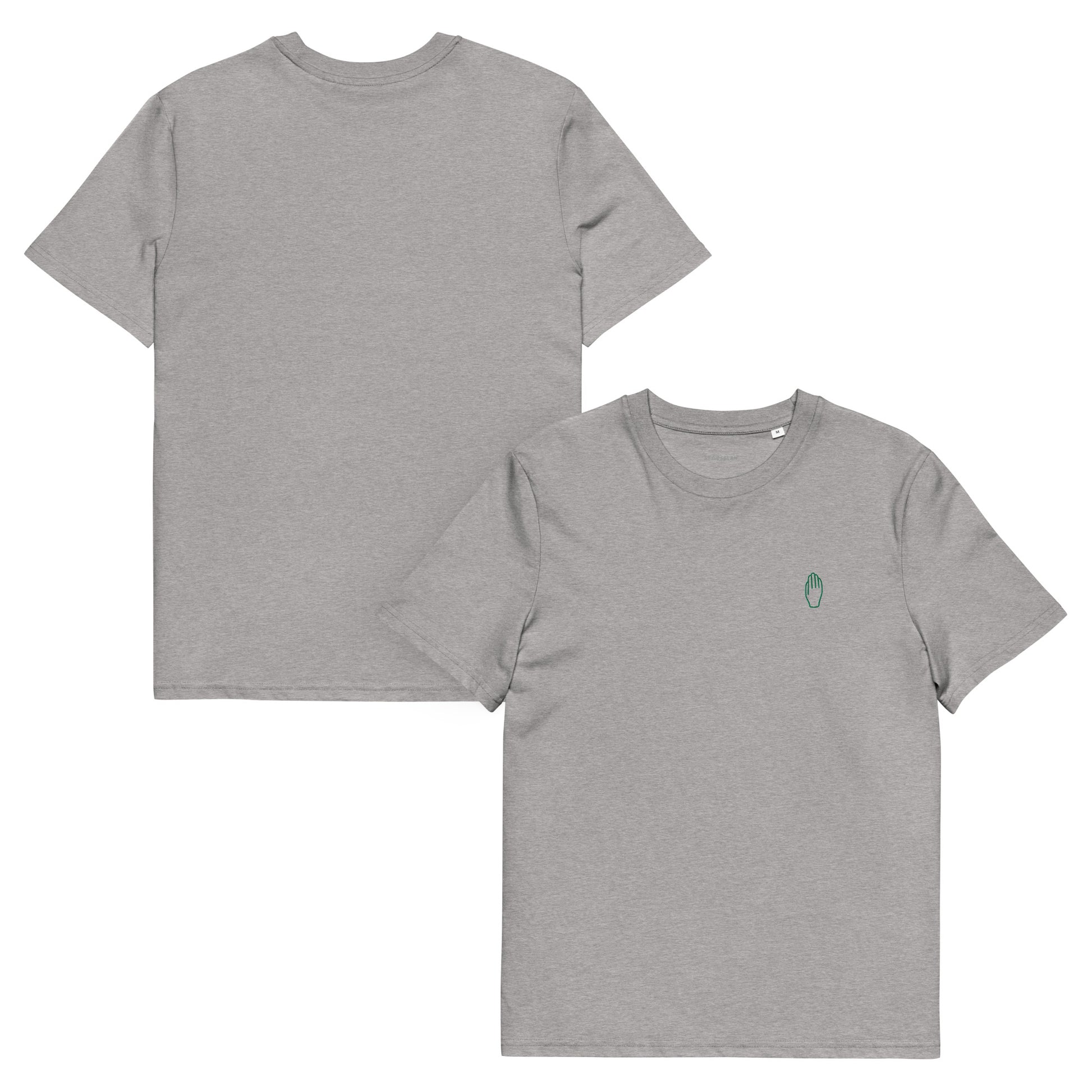 T-shirt Antwerpen - Uniseks - Bio Katoen - Antwerpse Hand (groen) - Grijs